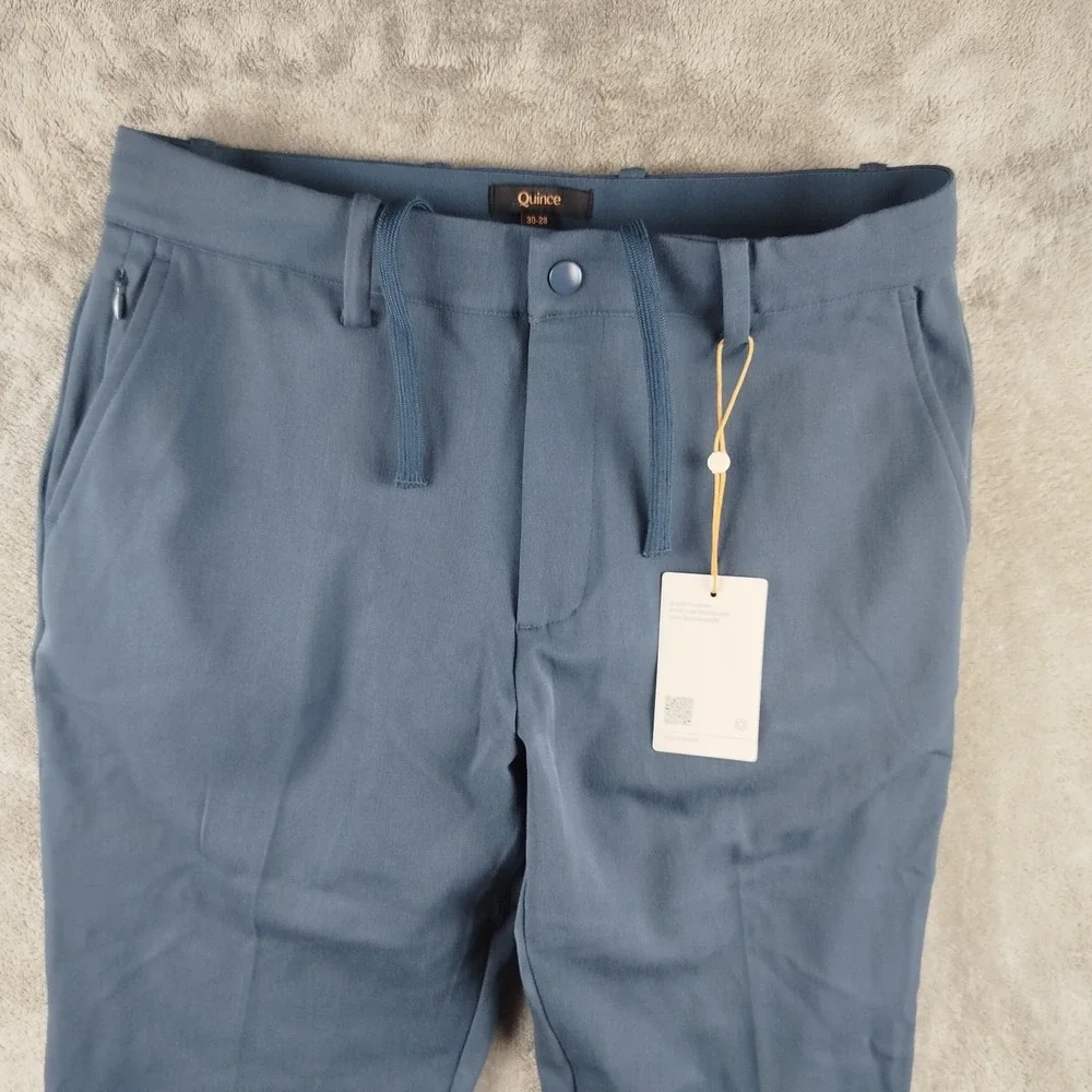 NWT Quince Ultra-Stretch‎ Athletic Taper 24/7 Smart Chino Pant Ocean Blue 30x38